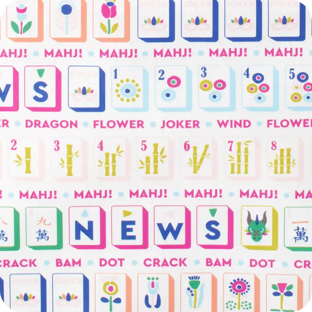 Mahjong Tiles Large Reusable Gift Bag