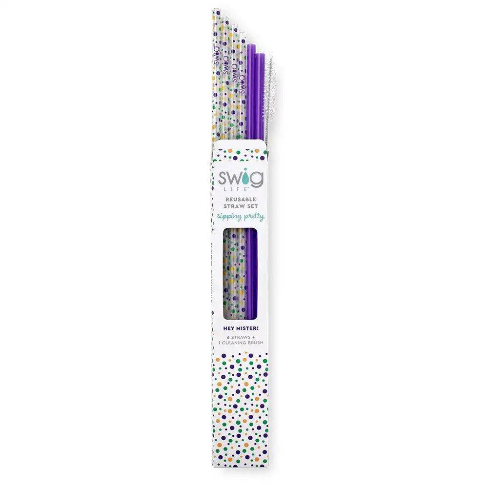 Hey Mister! + Purple Reusable Straw Set