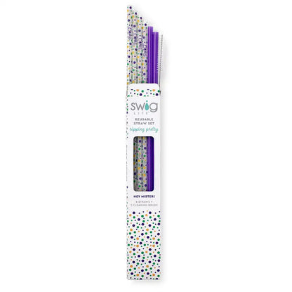 Hey Mister! + Purple Reusable Straw Set