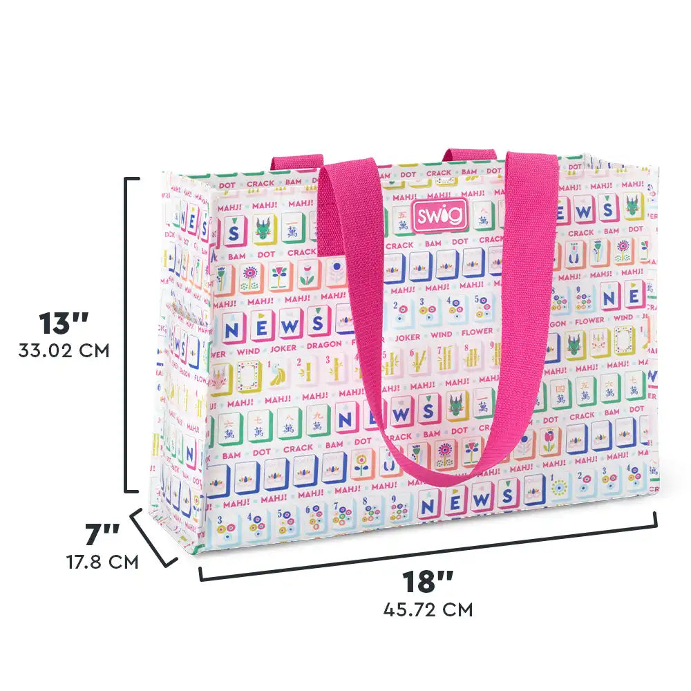 Mahjong Tiles Large Reusable Gift Bag