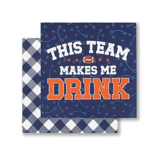 This Team Makes Me Drink Navy + Orange Cocktail Napkins
