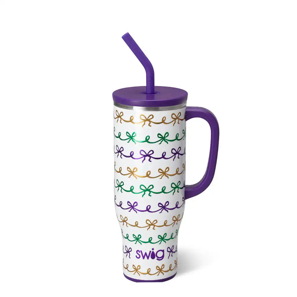 Mardi Gras Bows Mega Mug 30oz