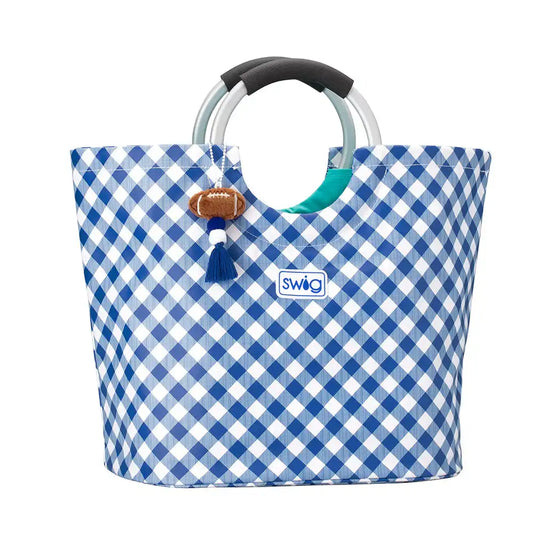 Gameday Gingham Royal Loopi Tote Bag