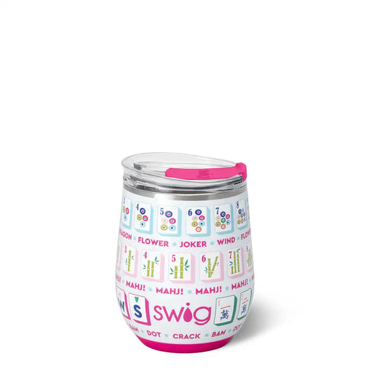Mahjong Tiles Stemless Wine 12oz