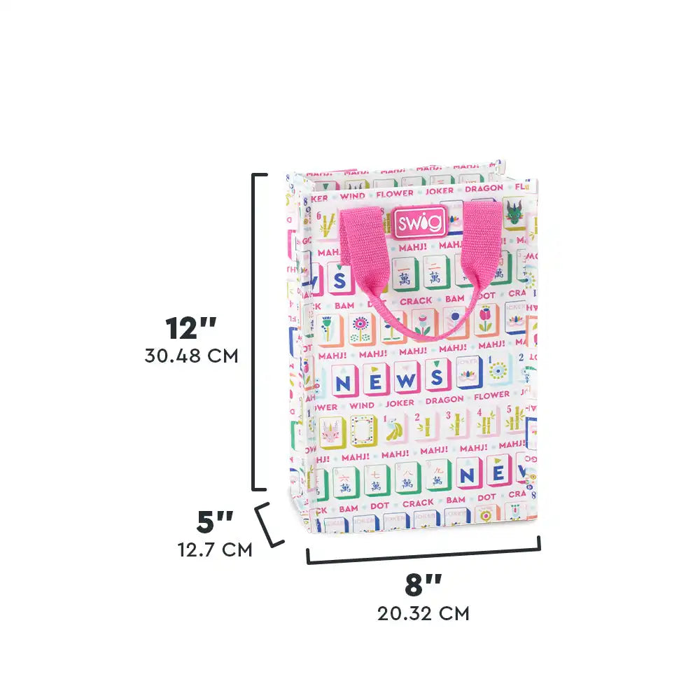 Mahjong Tiles Tall Reusable Gift Bag