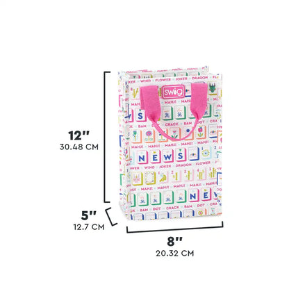 Mahjong Tiles Tall Reusable Gift Bag