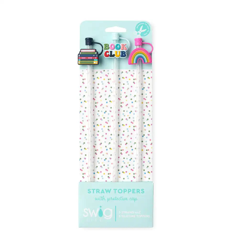 Book Club Straw Topper Set