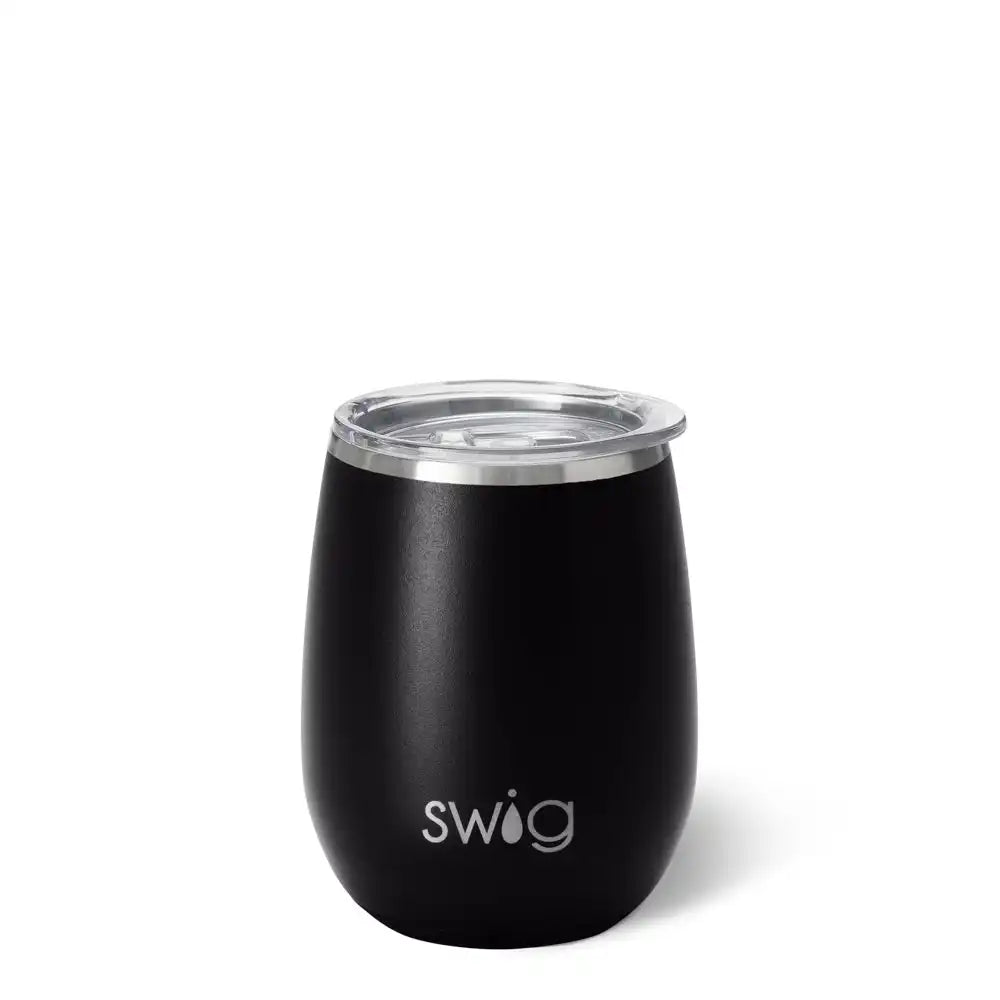 Black Stemless Wine 14oz