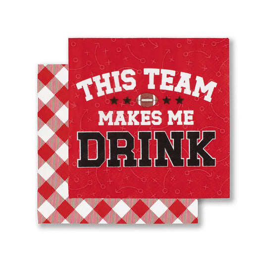 This Team Makes Me Drink Red + Black Cocktail Napkins