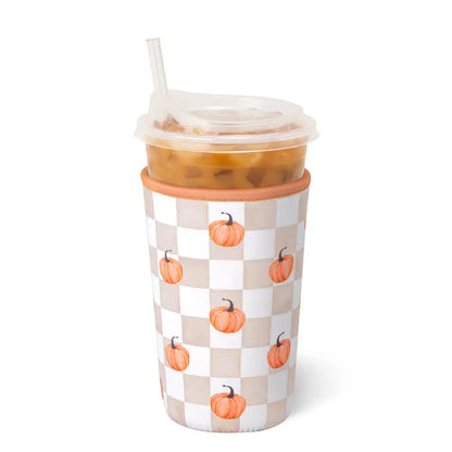 Pumpkin Check Medium Iced Cup Coolie