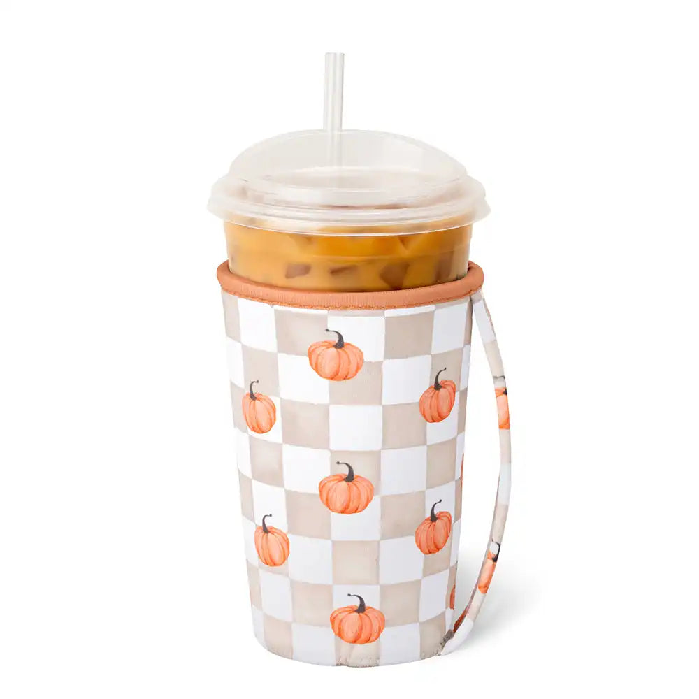 Pumpkin Check Medium Iced Cup Coolie