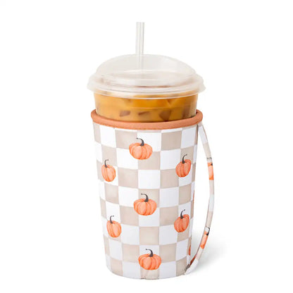 Pumpkin Check Medium Iced Cup Coolie