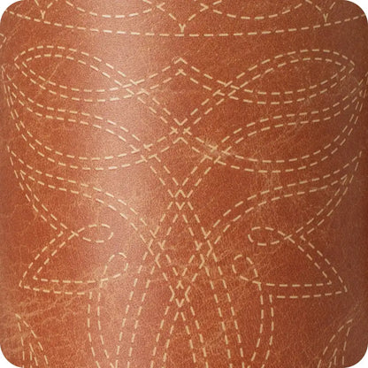 Saddle Stitch Cognac Stemless Wine 12oz
