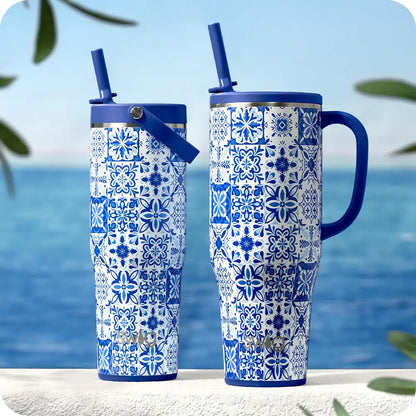 Indigo Tiles Mega Mug 40oz