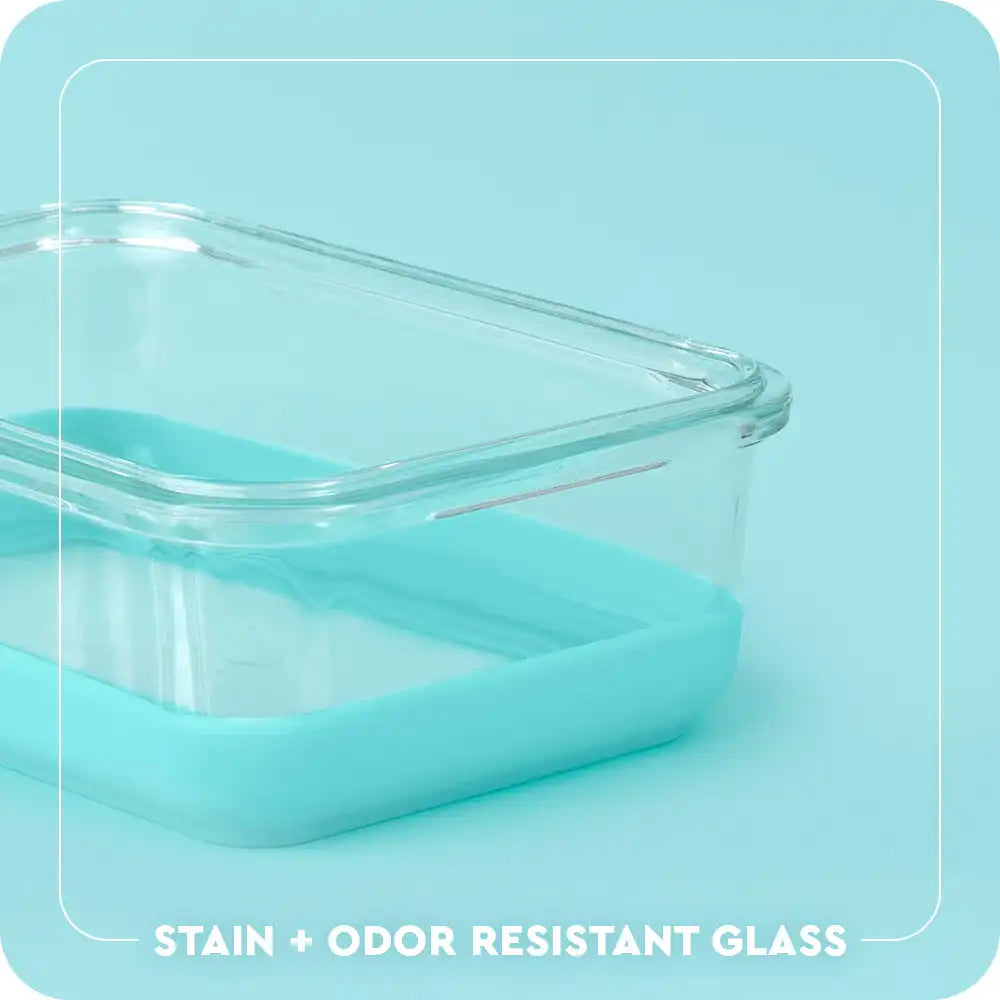 Aqua 3pc Glass Food Storage Medium Set