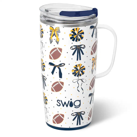 We've Got Spirit Navy + Yellow Travel Mug 22oz