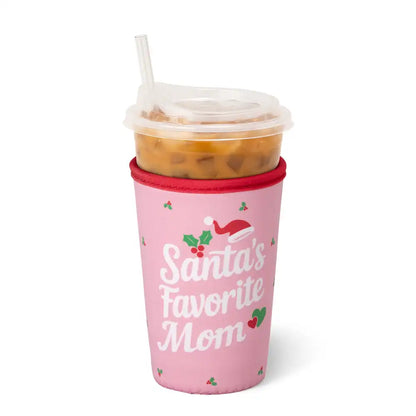 Santa's Favorite Mom Medium Iced Cup Coolie