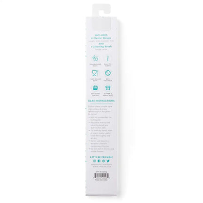 Clear + Aqua Reusable Straw Set