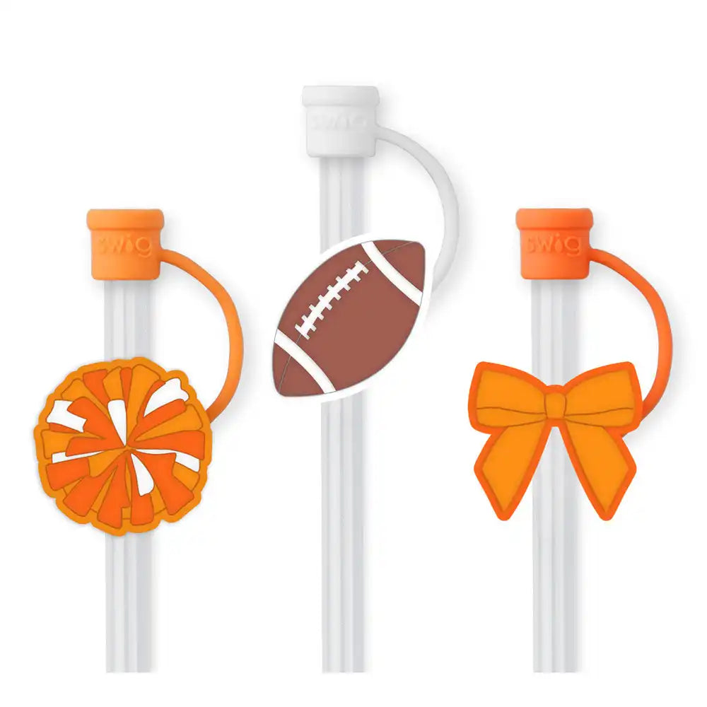 We've Got Spirit Orange Straw Topper Set