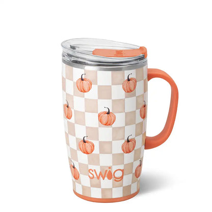 Pumpkin Check Travel Mug 18oz