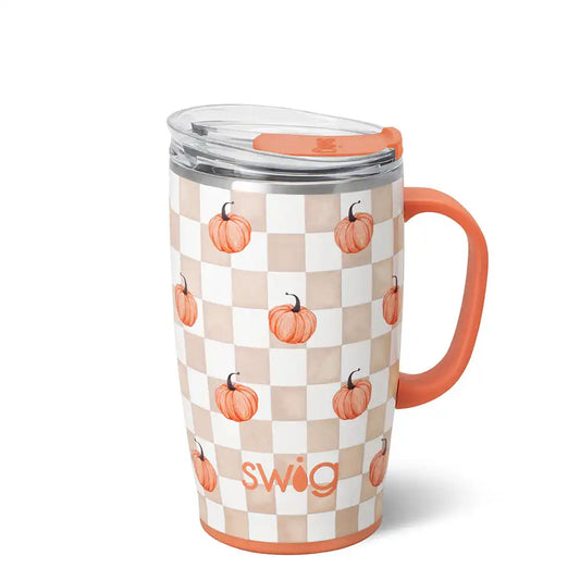 Pumpkin Check Travel Mug 18oz