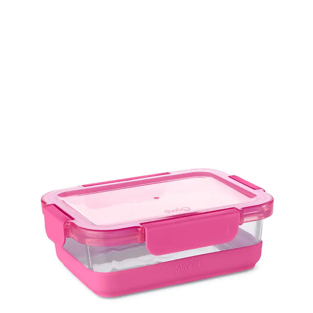 Pink 3pc Glass Food Storage Medium Set