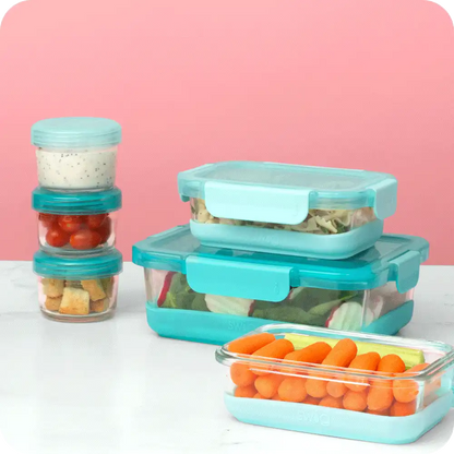 Pink 3pc Glass Food Storage Small Set