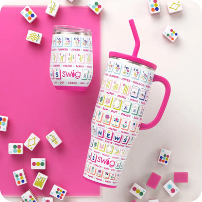 Mahjong Tiles Stemless Wine 12oz