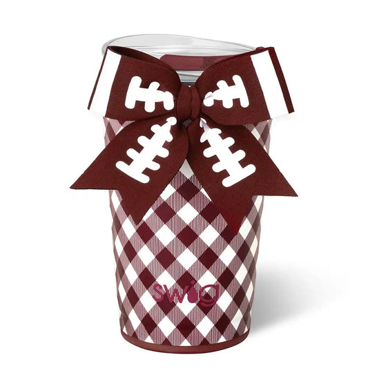 Gameday Gingham Maroon Party Cup 24oz