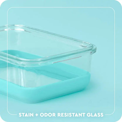 Aqua 3pc Glass Food Storage Medium Set