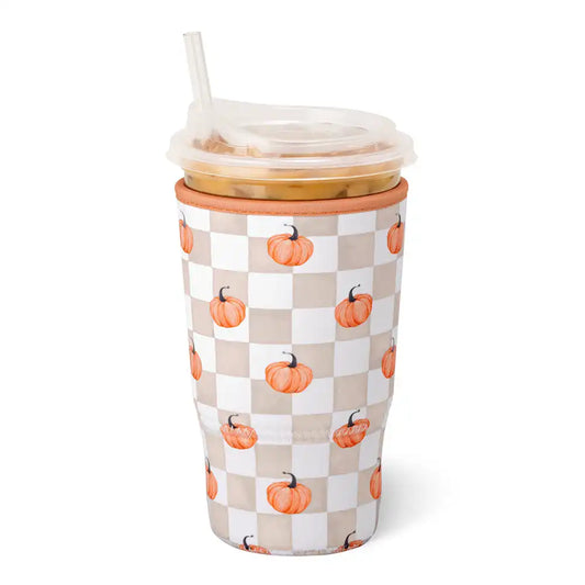 Pumpkin Check Large Iced Cup Coolie