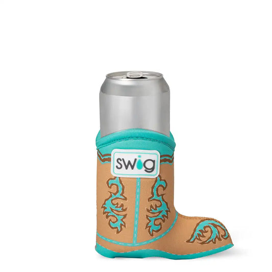 Boot Scootin' Turquoise Slim Can Coolie