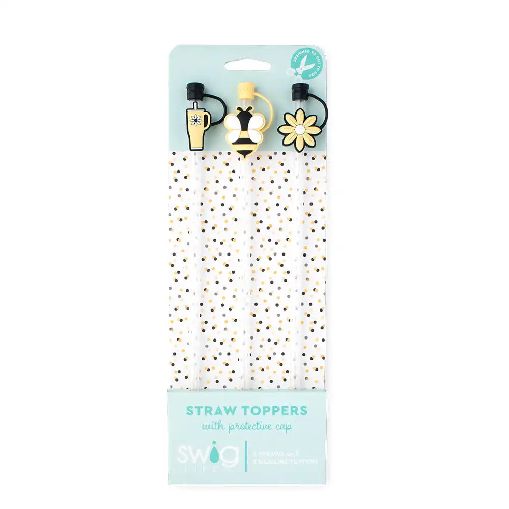 Busy Bee Straw Topper Set