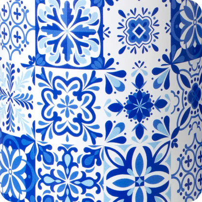 Indigo Tiles Stemless Wine 12oz