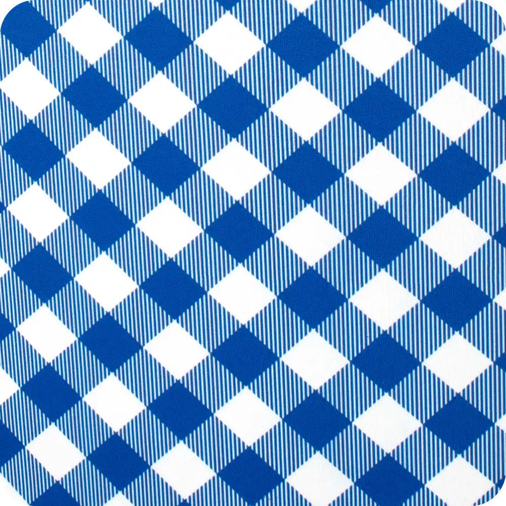 Gameday Gingham Royal + Red Medium Iced Cup Coolie