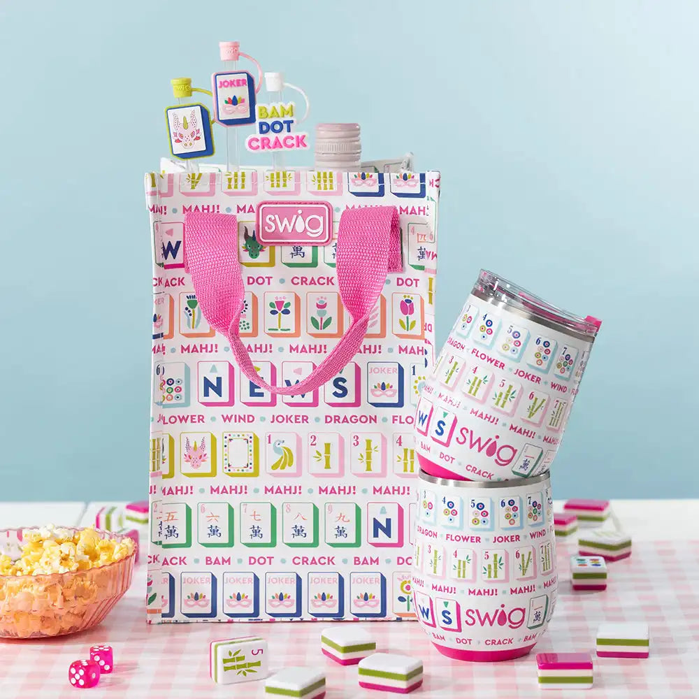 Mahjong Tiles Tall Reusable Gift Bag