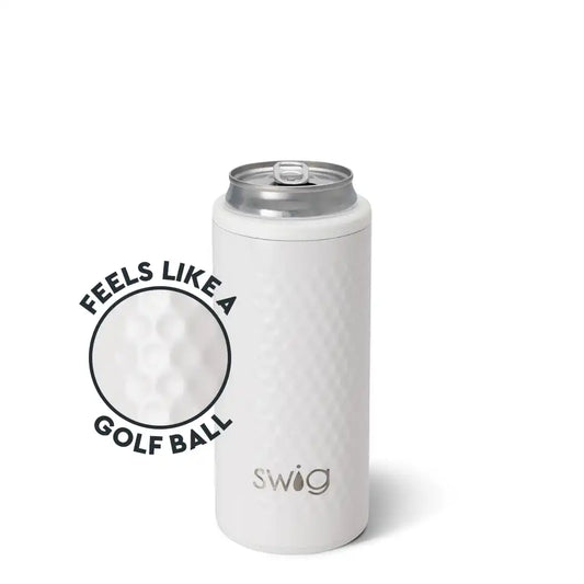 White Golf Ball Skinny Can Cooler 12oz