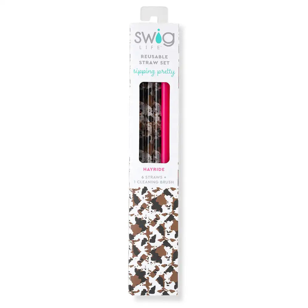 Hayride + Hot Pink Reusable Straw Set